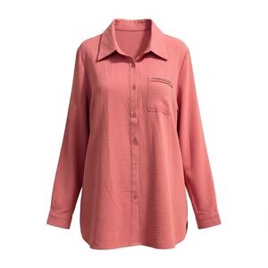 NWT Dusty Rose Button Up Blouse, XL
